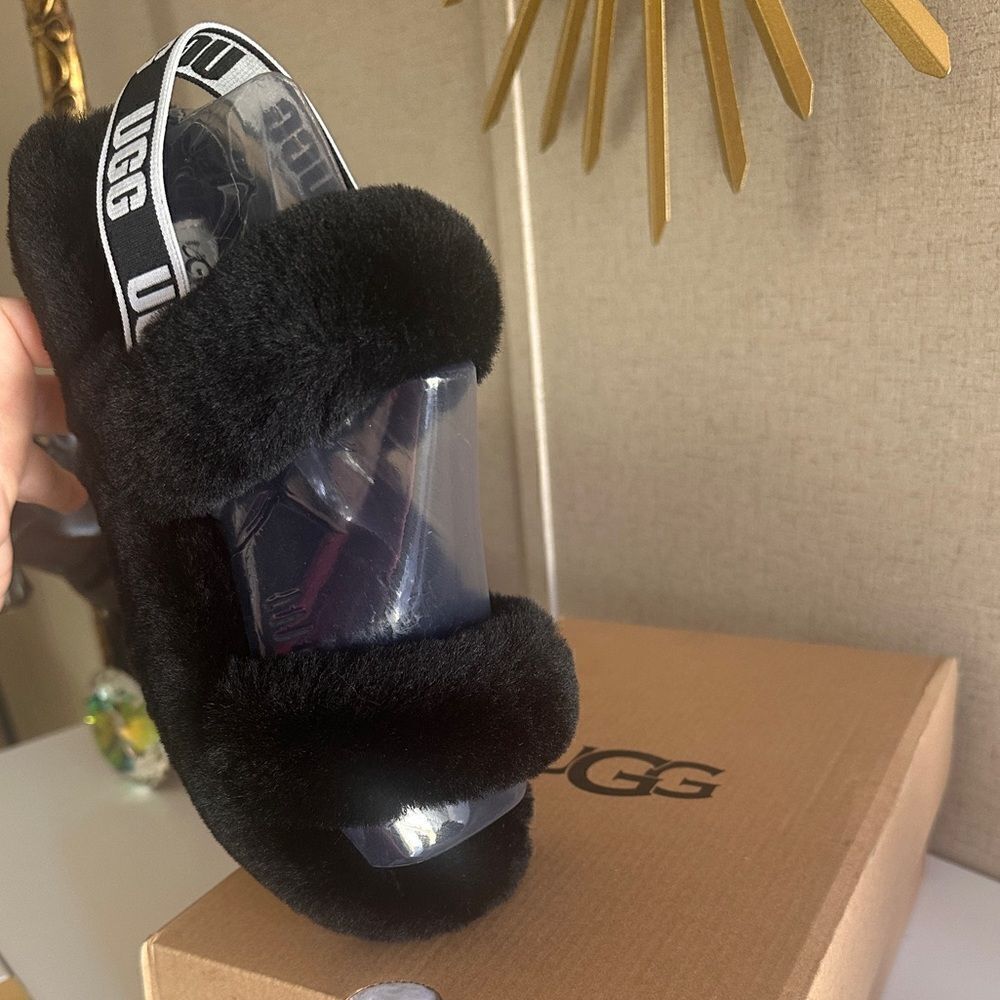 UGGβOh Yeah Sandals β Black, Fluffy &βChic - Picture 13 of 17